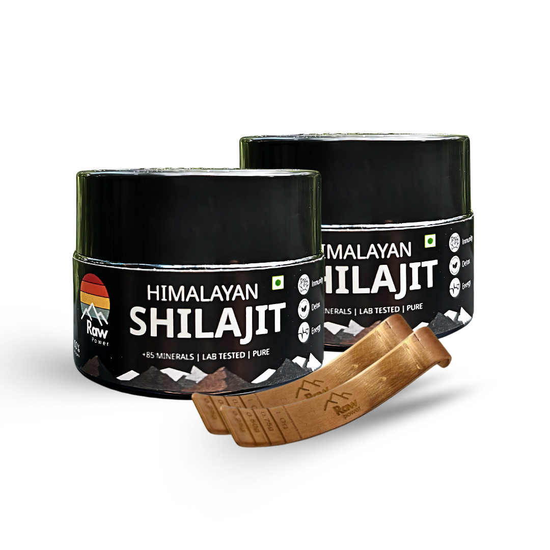 2 x 20g | Raw Power X Shilajit – Total Body Reset + 2 Copper Spoons