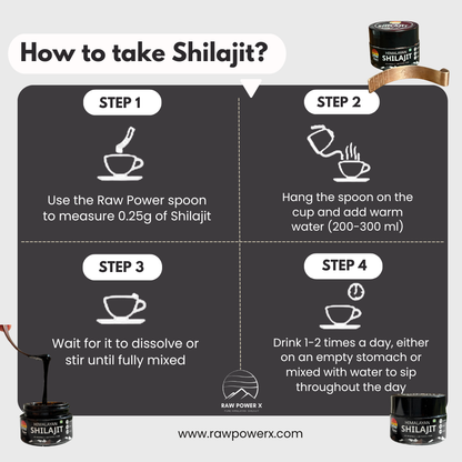 3 x 10g | Raw Power X Shilajit – Total Body Reset + 1 Free Copper Spoon